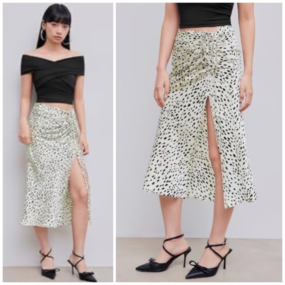 New- Cider Spot Leopard Print Drawstring Split Ma… - image 1